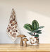 Mushroom print cotton kitchen towel styled with plant and decor in kitchen setting