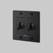 Buster + Punch 2-Gang Toggle Switch – Cross - Black / With Logo - 2G Toggle