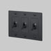 Buster + Punch 3-Gang Toggle Switch – Linear - Black / Without Logo - 3G Toggle