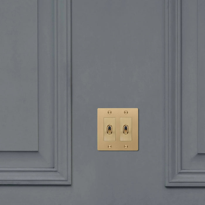 Buster + Punch 2-Gang Toggle Switch – Cross - 2G Toggle