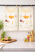 Cocktail themed kitchen towels styled in modern kitchen or home bar setting