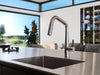 Pfister Asari polished chrome pull-down kitchen faucet front view