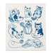 playful cats dishcloth pattern close view