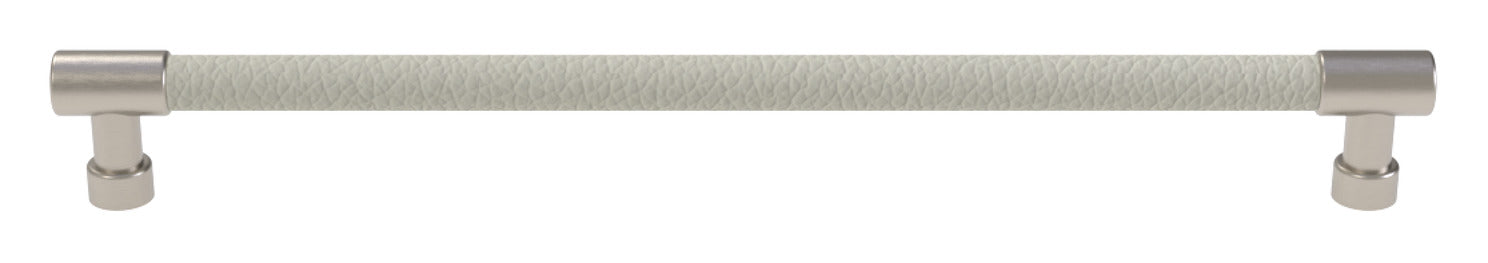 Häfele Elite Leather Cabinet Handle | Round Post | Matte Nickel & Faux Leather Pull