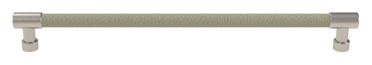 Häfele Elite Leather Cabinet Handle | Round Post | Matte Nickel & Faux Leather Pull