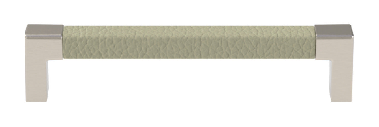 Häfele Elite Leather Cabinet Handle | Matte Nickel & Faux Leather Pull