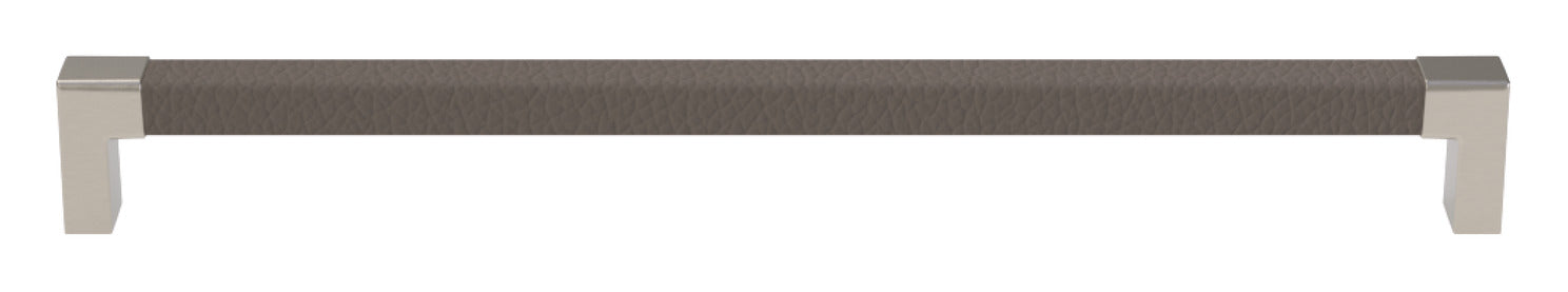 Häfele Elite Leather Cabinet Handle | Matte Nickel & Faux Leather Pull
