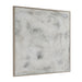 Angled view of Renwil Abadie hand-painted canvas art with a cream veneer wood frame
