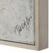 Close-up of Patrick St Germain’s signature and the cream veneer frame on Renwil Abadie canvas art
