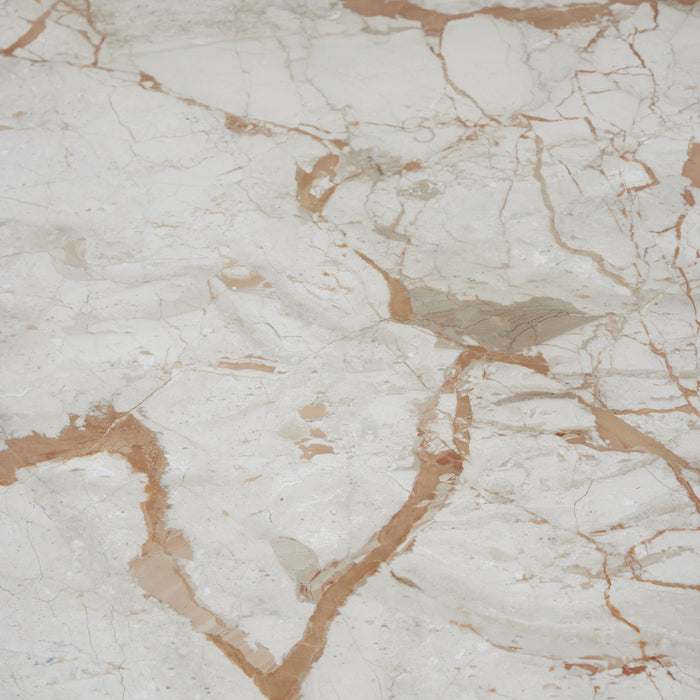 Close-up of the Alessio coffee table natural Breccia marble veining