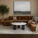 Renwil Alessio Breccia marble coffee table styled in a contemporary living room