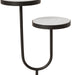 Close-up detail of matte black iron frame on Renwil Ambra two-tier accent table