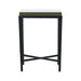 Renwil Aria accent table with tinted glass top and black aluminum frame full view