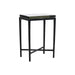 Side profile of Renwil Aria black accent table with slim frame