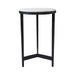 Renwil Arryn round marble accent table with black metal frame front view