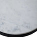 Close-up texture detail of white marble surface on Renwil Arryn side table