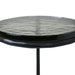 Close-up detail of black tinted recycled glass tabletop on Renwil Avila accent table