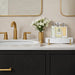 Renwil Beja white marble tray displaying perfume bottles on a bathroom vanity