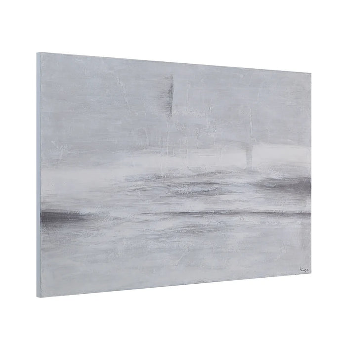 Angled view of Renwil Benalla hand-painted cotton canvas with continued painted edges