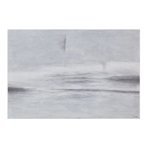 Renwil Benalla OL2167 hand-painted abstract canvas art in cream, white and soft grey