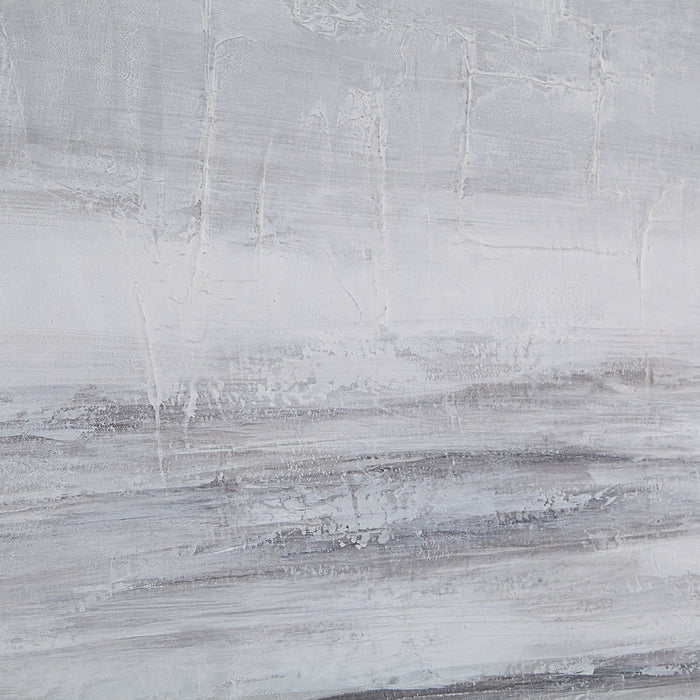 Close-up of the heavy cream, white and grey texture on Renwil Benalla abstract canvas art