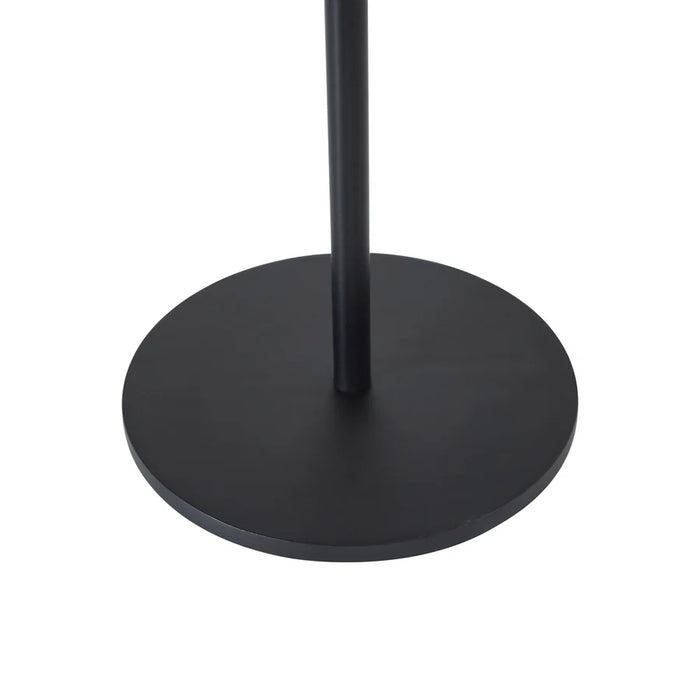 Close-up detail of black iron pedestal base on Renwil Bethany accent table