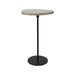 Renwil Bethany accent table with Venezia brown marble top and black iron pedestal base full view
