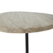 Close-up detail of Venezia brown marble tabletop edge on Renwil Bethany accent table