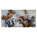 Renwil Blending Waters W6117 hand-painted abstract aluminum wall art in amber, black, white and grey