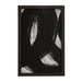 Front view of black abstract Carife wall art print with white brushstrokes