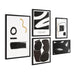 Angled view of the Renwil Carife five-piece modern gallery wall art set