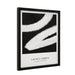 Angled view of Carife Lignes Libres abstract print in a black frame