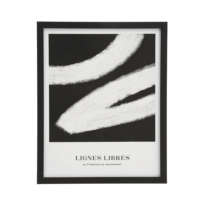 Front view of Renwil Carife Lignes Libres black and white framed print