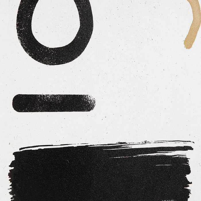 Close-up of black and gold linear artwork from the Carife wall art set