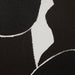 Close-up of black organic forms and white linework on Carife abstract art