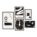 Renwil Carife set of five black, white and gold framed abstract wall art prints