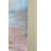 Close-up of the champagne frame and hand-painted edge of Renwil Carina canvas wall art