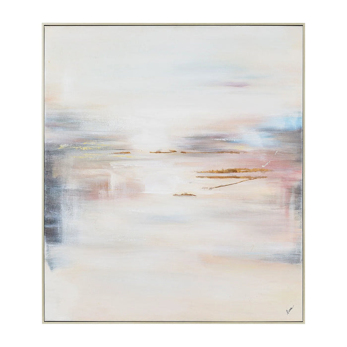 Renwil Carina OL2094 hand-painted abstract canvas art with gold leaf accents and a champagne frame