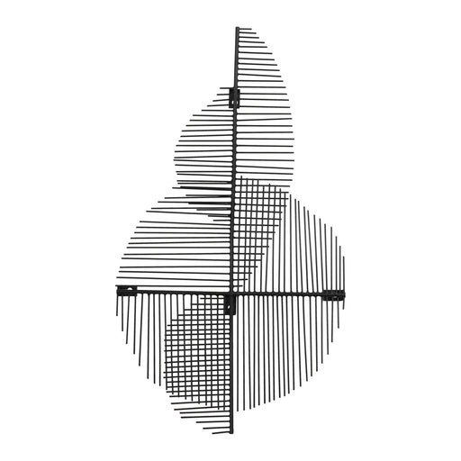 Renwil Chanel W6674 geometric black powder-coated iron wall sculpture