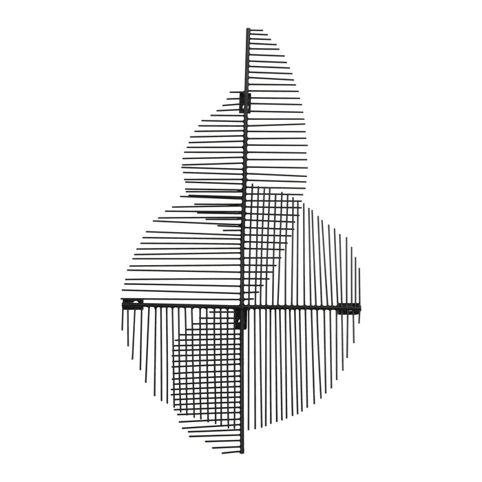 Renwil Chanel W6674 geometric black powder-coated iron wall sculpture