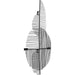 Angled view of Renwil Chanel open linear iron wall sculpture in a black powder-coated finish