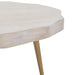 Close-up detail of the whitewashed acacia wood tabletop edge on the Renwil Core coffee table
