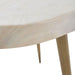 Close-up detail of the Renwil Core coffee table leg and wood tabletop finish