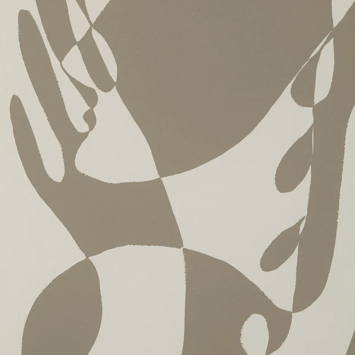 Close-up of the first Renwil Cybel beige abstract figurative print