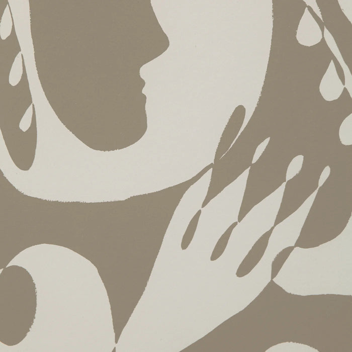 Close-up of the second Renwil Cybel beige abstract figurative print