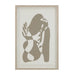 Front view of the first Renwil Cybel abstract print in a walnut wood veneer frame
