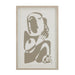 Front view of the second Renwil Cybel abstract print in a walnut wood veneer frame