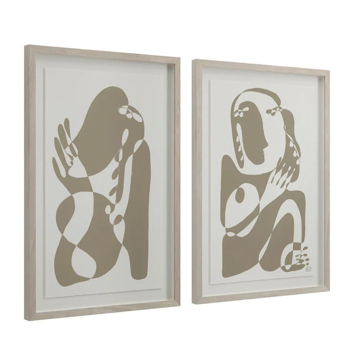 Angled view of the Renwil Cybel two-piece abstract framed print set