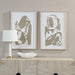 Renwil Cybel framed wall art set displayed above a contemporary console table