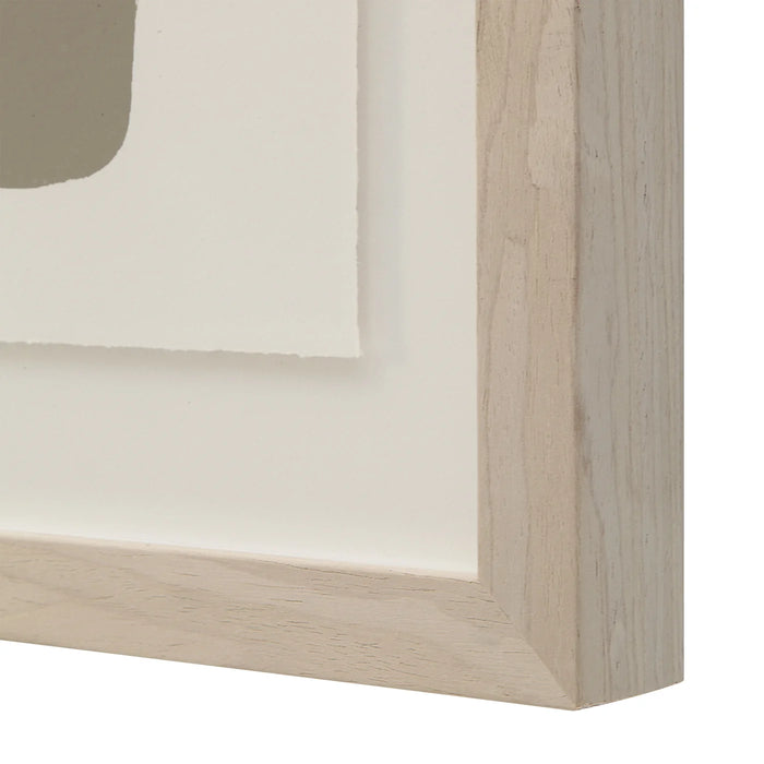 Side profile of the Renwil Cybel walnut wood veneer frame and glass covering